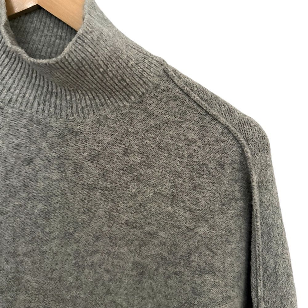 Mock Neck Gray Oversized Sweater - Picture 3 of 4